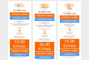 tarifas pack osoa 2018