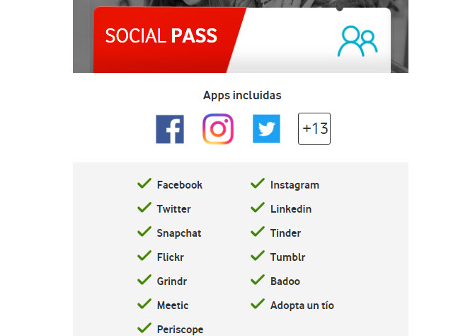 vodafone social pass