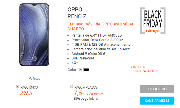 black friday oppo reno z