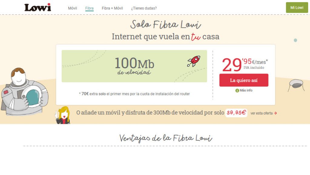 mejores tarifas fibra