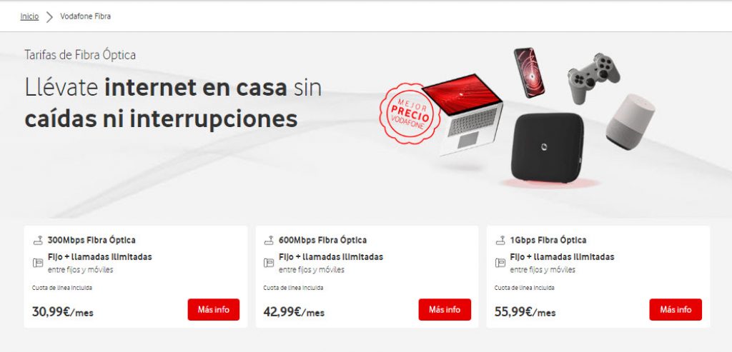 mejores tarifas fibra España